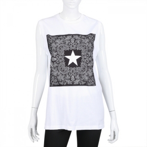 GIVENCHY Star Print Sleeveless T-Shirt White