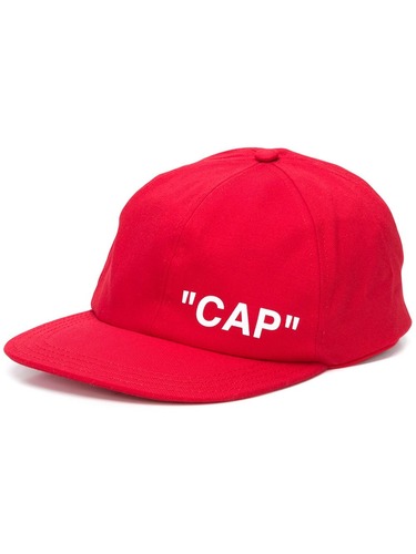 OFF-WHITE QUOTE BASEBALL CAP RED