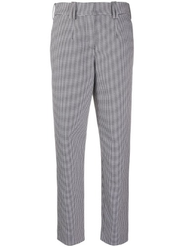 BALMAIN HOUNDSTOOTH COTTON TAPERED TROUSERS