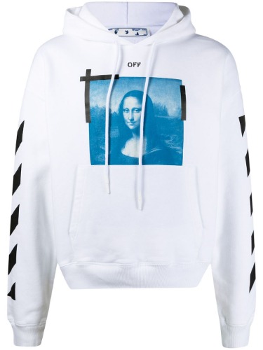OFF-WHITE BLUE MONALISA OVER HOODIE WHITE
