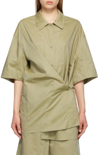 LEMAIRE TWISTED MAXI SHIRT DUSTY SAGE