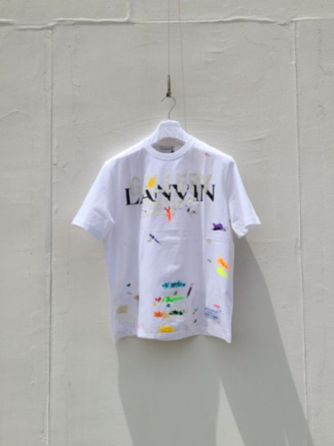 GALLERY DEPT. x LANVIN LOGO-PRINTED T-SHIRT with PAINT MARKS