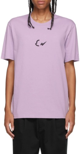 7 MONCLER FRAGMENT LOGO EMBROIDERED T-SHIRT PURPLE