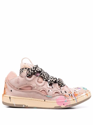 GALLERY DEPT. x LANVIN PAINTED CURB SNEAKERS PINK/MULTI