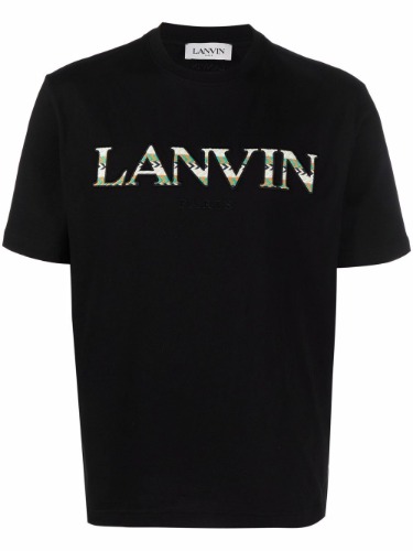 LANVIN LOGO EMBROIDERED T-SHIRT BLACK