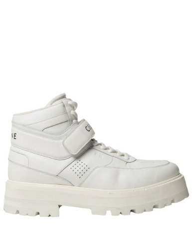 CELINE BULKY TRAINER HIGH SNEAKERS W/ SCRATCH OPTIC WHITE