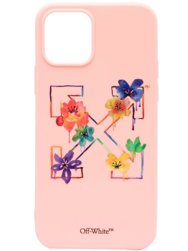 OFF-WHITE PINK FLORAL ARROW iPHONE 12 CASE