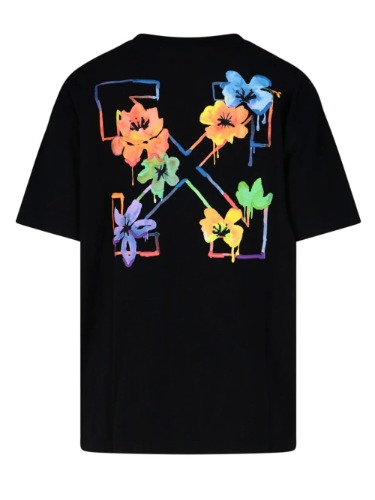OFF-WHITE FLORAL ARROW EMBROIDERY T-SHIRT BLACK (WOMEN)