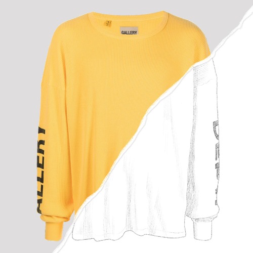 GALLERY DEPT. LOGO THERMAL T-SHIRT YELLOW GOLD