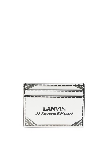 LANVIN LOGO CARD HOLDER WHITE