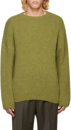 OUR LEGACY POPOVER ALPACA SWEATER SWAMP GREEN