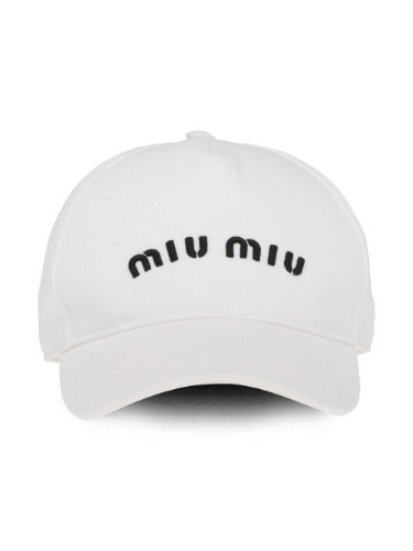 MIU MIU COTTON DRILL CAP WHITE