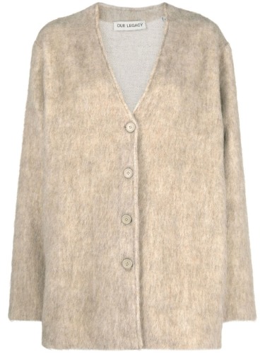 OUR LEGACY ANTIQUE WHITE MOHAIR MID LINE CARDIGAN (WOMEN)