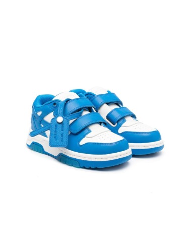 OFF-WHITE KIDSOOO OUT OF OFFICE STRAPS SNEAKERS WHITE &amp; BLUE