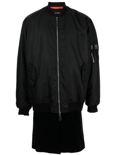 RAF SIMONS GHOST PRINT BOMBER JACKET WITH ELONGATED UNDERCOAT