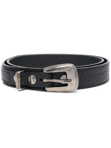 LEMAIRE MINIMAL WESTERN BELT IN BLACK GRAINED COW LEATHER