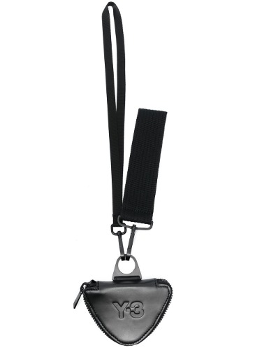Y-3 LANYARD LEATHER POUCH BLACK
