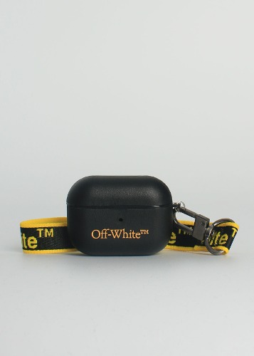 OFF-WHITE GRAPHIC BELT AIRPODS PRO CASE BLACK &amp; YELLOW
