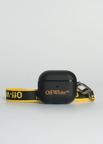 OFF-WHITE GRAPHIC BELT AIRPODS 3rd CASE BLACK &amp; YELLOW