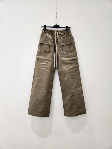DRKSHDW WIDE CREATCH CARGO PANTS IN PALE GREEN COTTON TWILL (TW)