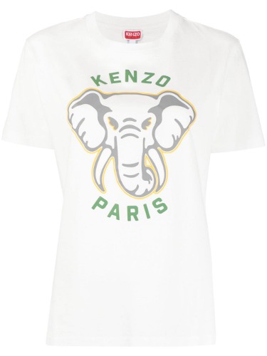 KENZO VARSITY JUNGLE KENZO ELEPHANT T-SHIRT OFF WHITE