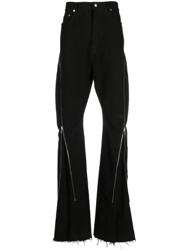 RICK OWENS BOLAN BANANA JEANS IN BLACK BRUSHED HEAVY TWILL (TB)