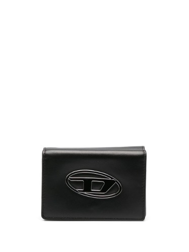 DIESEL TRI-FOLD COIN S LEATHER WALLET BLACK