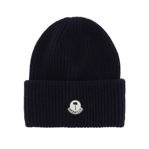 8 MONCLER PALM ANGELS WOOL BEANIE NAVY