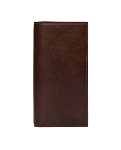 BRUNELLO CUCINELLI BROWN LEATHER LONG WALLET
