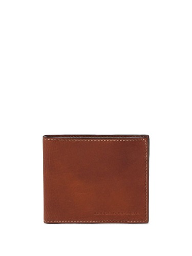 BRUNELLO CUCINELLI BROWN LEATHER BIFOLD WALLET (CARRYOVER)